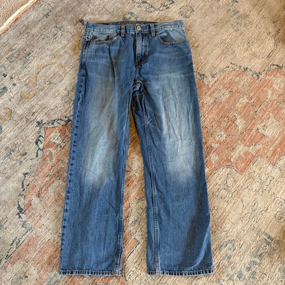 American Eagle Outfitters Mens Blue Jeans Y2K Straight Leg Denim 31x30